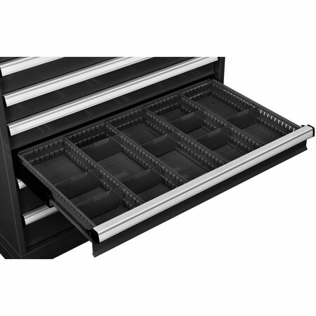 GLOBAL INDUSTRIAL Dividers for 4inH Drawer of Modular Drawer Cabinet 36inWx24inD, Black 316071